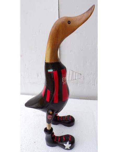 Papera calcio Milan oca football team in legno rosso neri gadget squadra