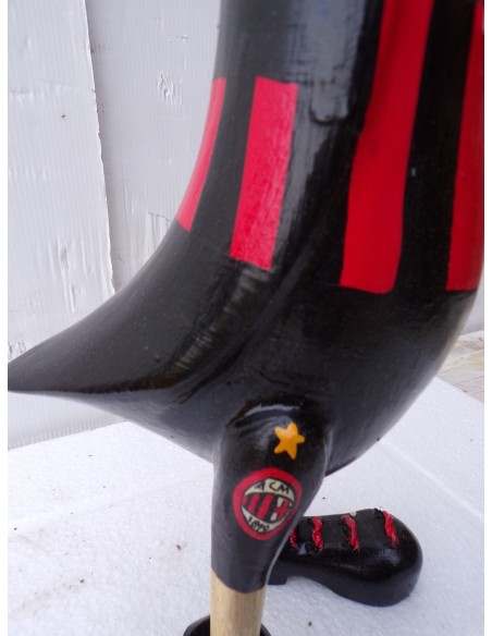 Papera calcio Milan oca football team in legno rosso neri gadget squadra