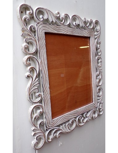 Cornice portafoto barocco in legno mdf bianco...