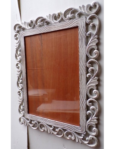 Cornice portafoto barocco in legno mdf bianco...