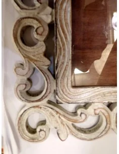 Cornice portafoto barocco in legno mdf bianco decapato cm... 2