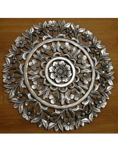 Pannello floreale in legno mdf traforato a mano cm 60x60...