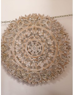 Pannello floreale in legno mdf traforato a mano cm 60x60... 2