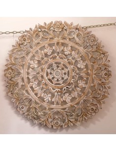 Pannello floreale in legno mdf traforato a mano cm 60x60...