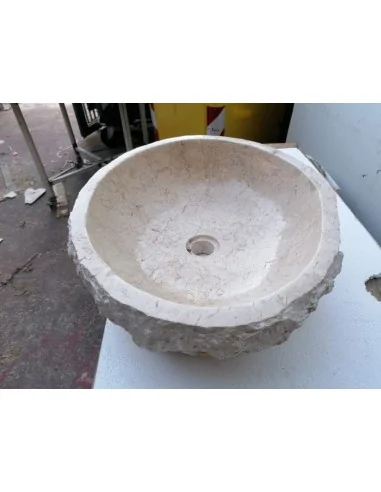 Lavandino in marmo chiaro bianco irregolare...