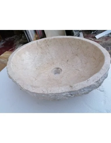 Lavandino in marmo chiaro bianco irregolare...