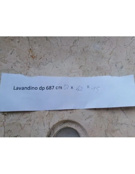 Lavandino in marmo chiaro bianco irregolare dp-687 cm 51x42x15 pietra stone sasso lavabo sink