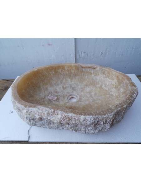 Lavandino in onice trasparente pietra dp-685 cm 61x43x15 crema sasso lavabo sink