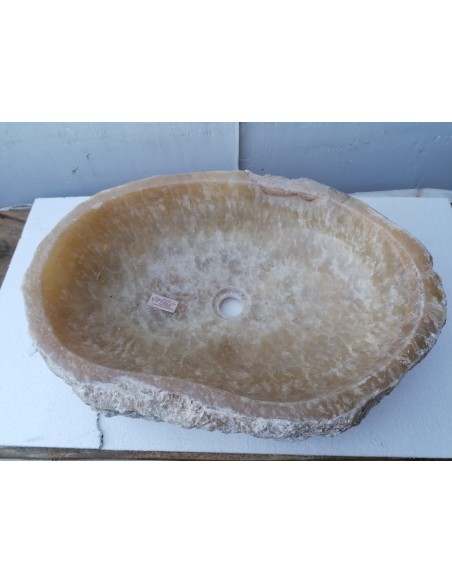 Lavandino in onice trasparente pietra dp-685 cm 61x43x15 crema sasso lavabo sink