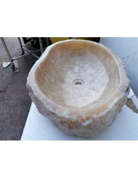 Lavandino in onice trasparente pietra dp-685 cm 61x43x15 crema sasso lavabo sink