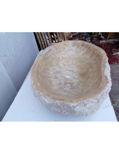 Lavandino in onice trasparente pietra dp-685 cm 61x43x15 crema sasso lavabo sink