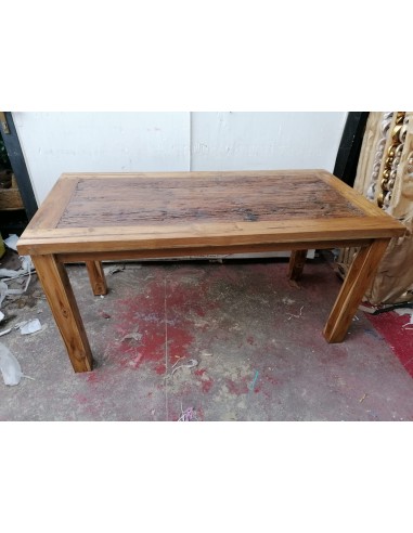 Tavolo da pranzo stile industrial in legno teak...