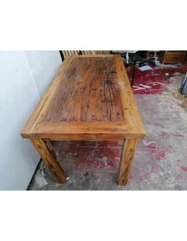 Tavolo da pranzo stile industrial in legno teak...