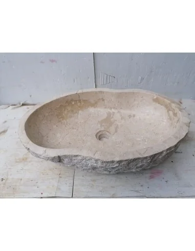 Lavandino in marmo chiaro bianco irregolare...