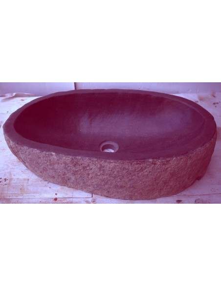 Lavandino pietra di fiume dp-697 cm 62x34x15 river stone sasso lavabo sink bagno