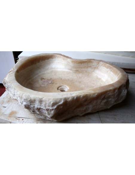 Lavandino in onice trasparente pietra dp-6600 cm 62x49x15 crema sasso lavabo sink