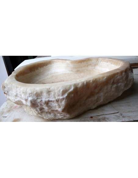 Lavandino in onice trasparente pietra dp-6600 cm 62x49x15 crema sasso lavabo sink