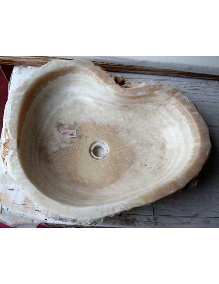 Lavandino in onice trasparente pietra dp-6600 cm 62x49x15 crema sasso lavabo sink