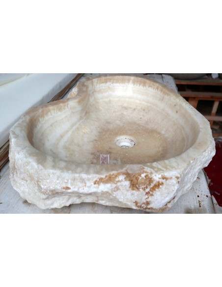 Lavandino in onice trasparente pietra dp-6600 cm 62x49x15 crema sasso lavabo sink