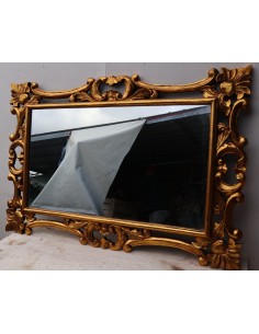 Specchio barocco in legno intarsiato cm 120x80 oro... 2
