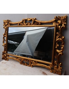 Specchio barocco in legno intarsiato cm 120x80 oro...