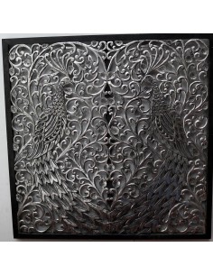 Pannello floreale con pavoni fenice in legno mdf... 2