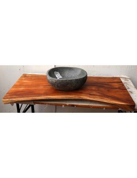 Piano in legno top massello suar o noce indiano per bagno cm 100x44/50x6h tavola 12A