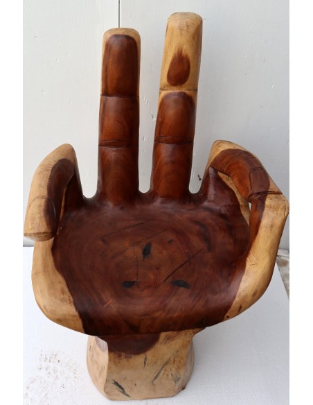 Sedia mano in legno massello denominato suar o noce indiano cm 52x37x87h sx