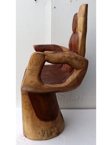 Sedia mano in legno massello denominato suar o noce indiano cm 52x37x87h sx