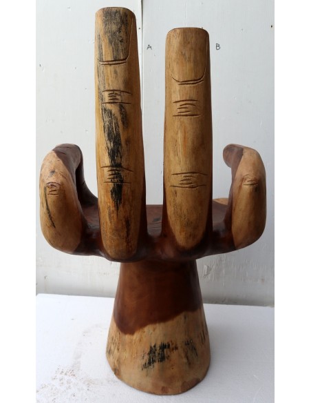 Sedia mano in legno massello denominato suar o noce indiano cm 52x37x87h sx