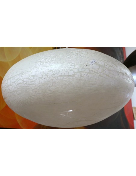 Lampadario in Vetro Resina bianco craccato diam. 60 artigianale modello Ufo luce sospensione