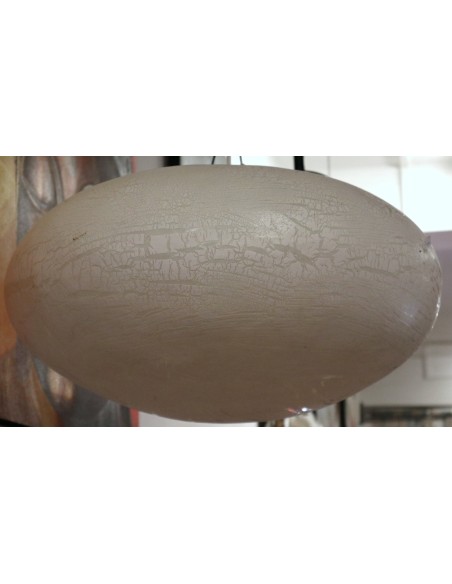 Lampadario in Vetro Resina bianco craccato diam. 60 artigianale modello Ufo luce sospensione