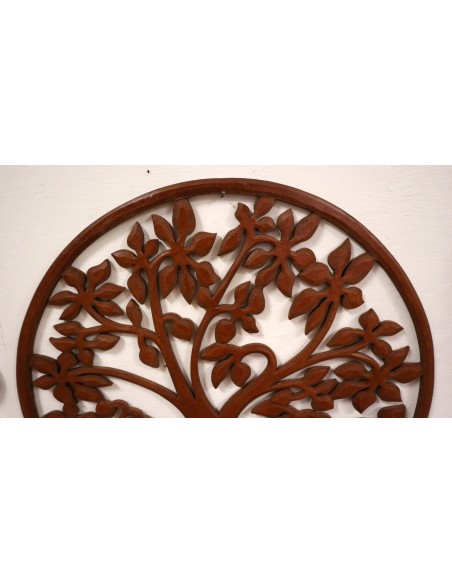 Pannello albero della vita in legno traforato cm 60 marrone naturale dec tondo
