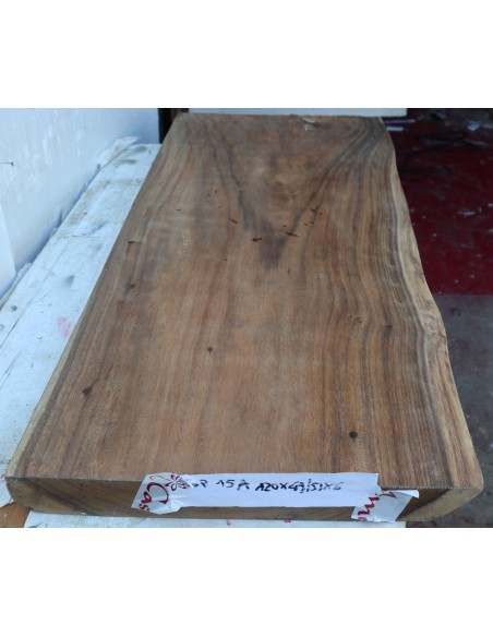 Piano in legno top massello suar o noce indiano per bagno cm 120x51/49x6h tavola 15A