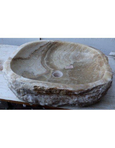 Lavandino in onice marrone miele bianco pietra...