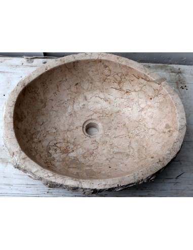 Lavandino in marmo chiaro bianco irregolare...