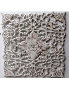 Pannello floreale in legno mdf traforato a mano cm 60x60...