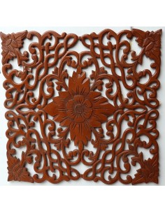 Pannello floreale in legno mdf traforato a mano cm 60x60...