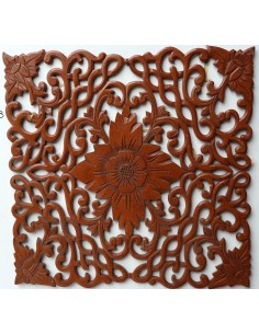 Pannello floreale in legno mdf traforato a mano cm 60x60... 2