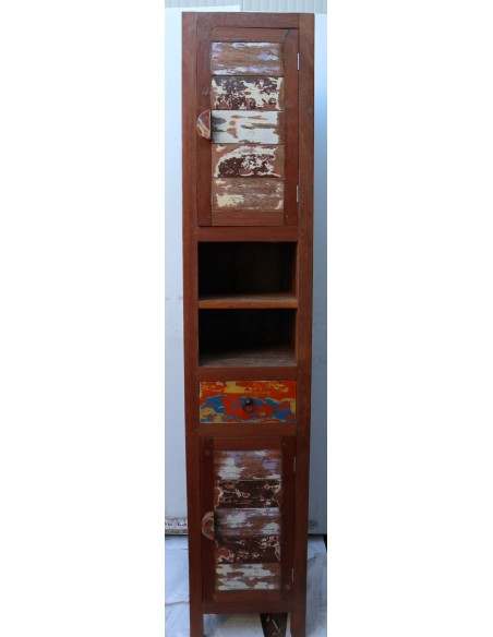 Colonna bagno in Teak massello recupero imbarcazioni cm 40x35x180h industrial dx