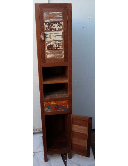 Colonna bagno in Teak massello recupero imbarcazioni cm 40x35x180h industrial dx