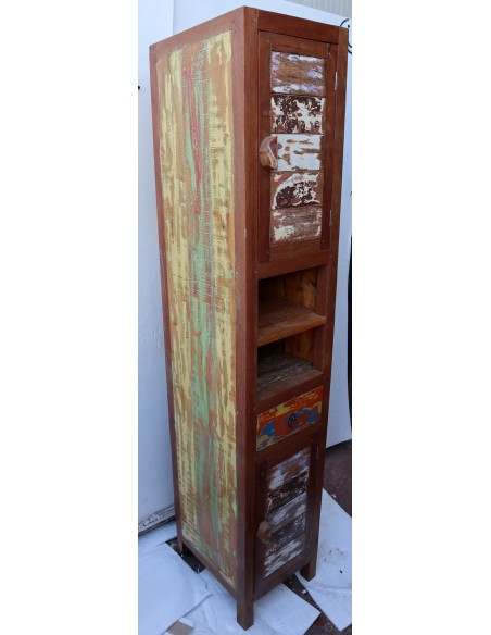 Colonna bagno in Teak massello recupero imbarcazioni cm 40x35x180h industrial dx
