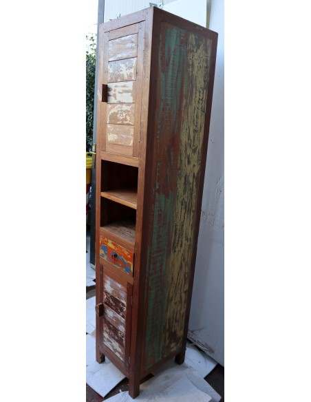 Colonna bagno in Teak massello recupero imbarcazioni cm 40x35x180h industrial dx