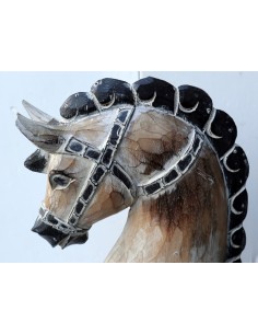 Cavallo imperiale in legno creato a mano cm 52x18x64h... 2