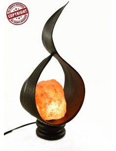 Lampada di sale irripetibile creata in con foglia di... 2