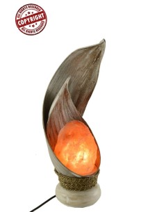 Lampada di sale irripetibile creata in con foglia di...