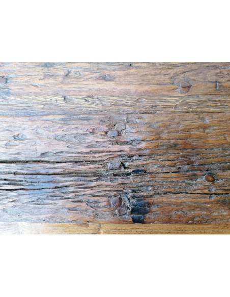 Tavolo da pranzo stile industrial in legno teak riciclato dalle barche cm 200x100x80