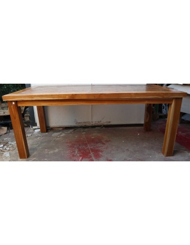 Tavolo da pranzo stile industrial in legno teak...