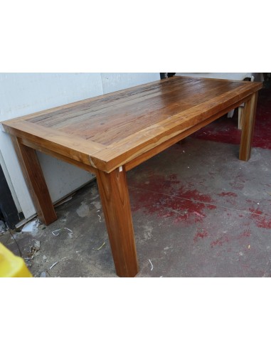 Tavolo da pranzo stile industrial in legno teak...