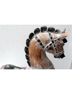 Cavallo imperiale in legno creato a mano cm 40x14x53h... 2